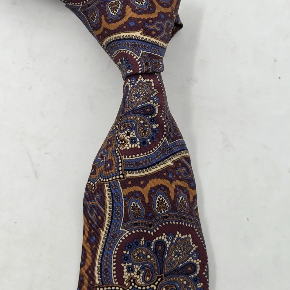Paul Fredrick Necktie Men's Paisley 100% Silk Tie Multicolor Made in Italy